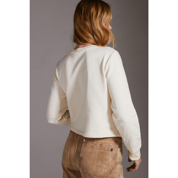 NEW Anthropologie Fringed Cream Sweater - Size: Medium - Picture 3 of 6